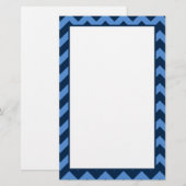 Trendy Navy & Light Blue Chevron Pattern Briefpapier (Voorkant / Achterkant)