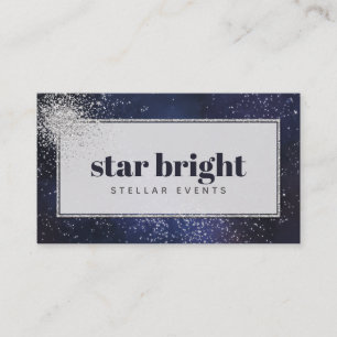 Trendy Navy & Silver Night Sky Professional Visitekaartje