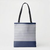 Trendy Navy Stripes Tote Bag (Voorkant)