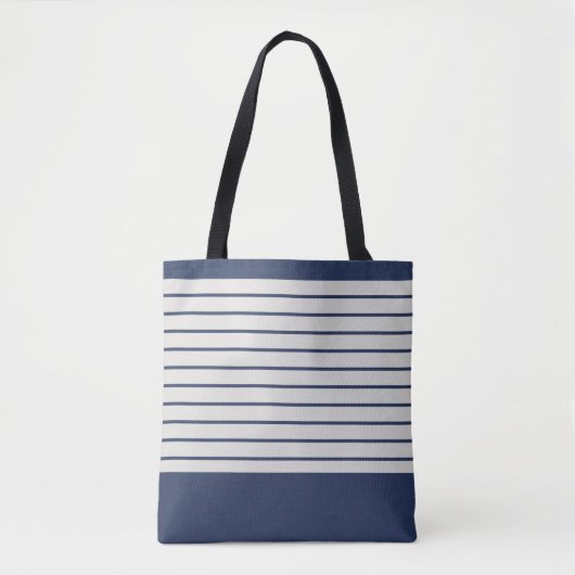 Trendy Navy Stripes Tote Bag (Voorkant)
