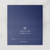 Trendy Navy & White Wedding Plaatskaartje (Buitenkant ongevouwen)