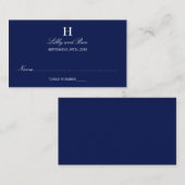 Trendy Navy & White Wedding Plaatskaartje (Voorkant / Achterkant)