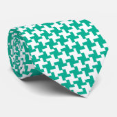 Trendy Necktie, Emerald Green Dogstooth Check Stropdas (Opgerold)