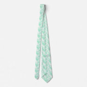 Trendy Neo Mint Bloemendessin Heren Trouwfeest Stropdas (Achterkant)