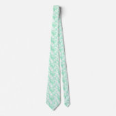 Trendy Neo Mint Floral Pattern Groomsmen Wedding Stropdas (Voorkant)