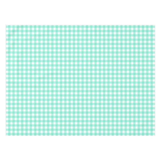 Trendy Neo Mint Gingham Controleert Patroontablet Tafelkleed (Voorkant (Horizontaal))