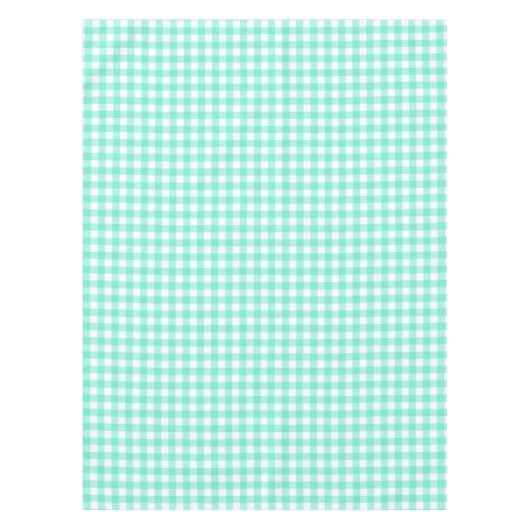 Trendy Neo Mint Gingham Controleert Patroontablet Tafelkleed (Voorkant)