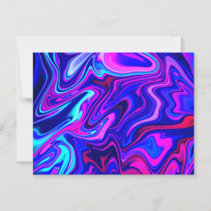 Trendy neon blauw roze turquoise Abstract Briefkaart