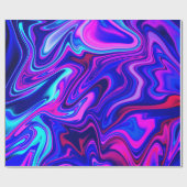 Trendy neon blauw roze turquoise Abstract Cadeaupapier (Vlak)