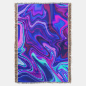 Trendy neon blauw roze turquoise Abstract Deken (Voorkant Verticaal)