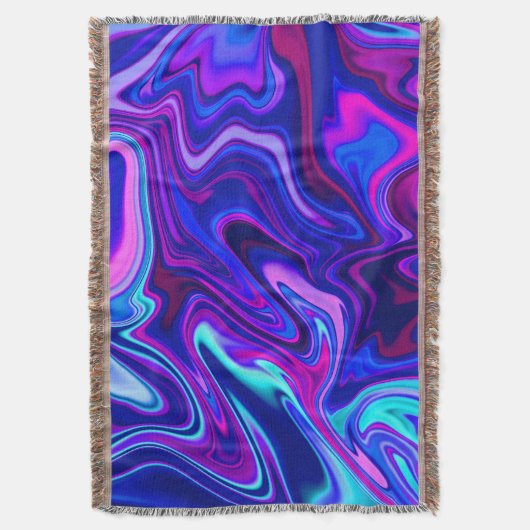 Trendy neon blauw roze turquoise Abstract Deken (Voorkant Verticaal)