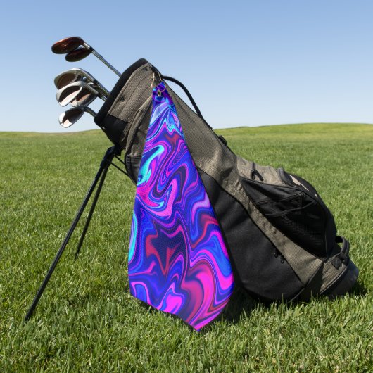 Trendy neon blauw roze turquoise Abstract Golfhanddoek (Groen)