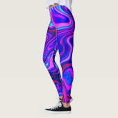 Trendy neon blauw roze turquoise Abstract Leggings (Links)