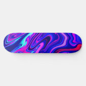 Trendy neon blauw roze turquoise Abstract Persoonlijk Skateboard (Horizontaal)