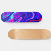 Trendy neon blauw roze turquoise Abstract Persoonlijk Skateboard (Horizontaal)