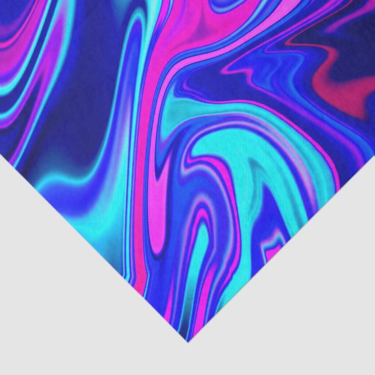 Trendy neon blauw roze turquoise Abstract Tissuepapier (Detail)