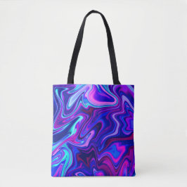 Trendy neon blauw roze turquoise Abstract Tote Bag