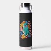 Trendy Neon Bloemige Geest Halloween Waterfles (Voorkant)