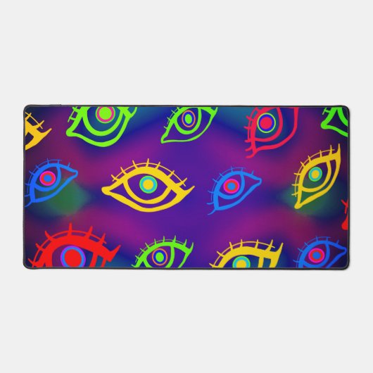 Trendy Neon Colorful Eyes Pattern Bureaumat (Voorkant)