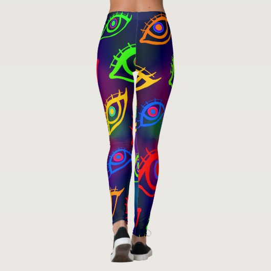 Trendy Neon Colorful Eyes Pattern Leggings (Achterkant)
