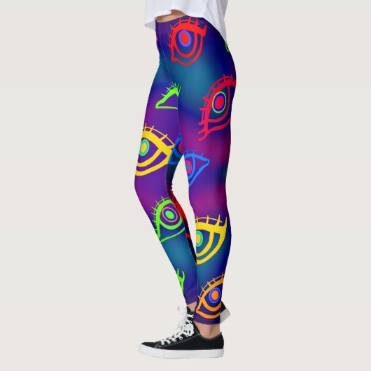 Trendy Neon Colorful Eyes Pattern Leggings (Links)