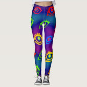 Trendy Neon Colorful Eyes Pattern Leggings (Voorkant)