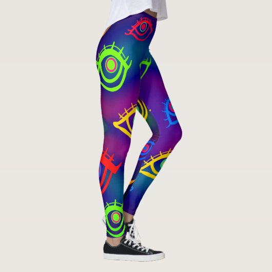 Trendy Neon Colorful Eyes Pattern Leggings (Rechts)