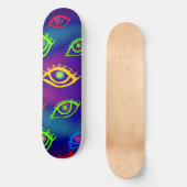 Trendy Neon Colorful Eyes Pattern Persoonlijk Skateboard (Voorkant)