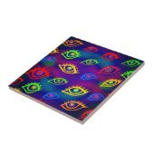 Trendy Neon Colorful Eyes Pattern Tegeltje (Zijkant)