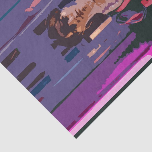 Trendy Neon Cyberpunk Obstinate Headstrong Meisje Tissuepapier (Detail)