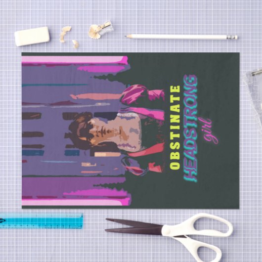 Trendy Neon Cyberpunk Obstinate Headstrong Meisje Tissuepapier (Craft)