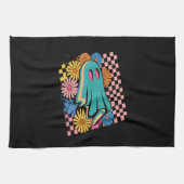 Trendy Neon Floral Ghost Halloween Theedoek (Horizontaal)