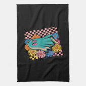 Trendy Neon Floral Ghost Halloween Theedoek (Verticaal)