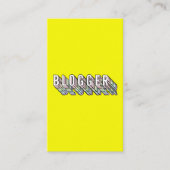 Trendy neon gele 3d typografie blogger minimal visitekaartje (Voorkant)