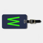 Trendy Neon Green Monogram Bagagelabel (Voorkant horizontaal)