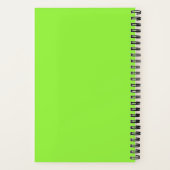 Trendy Neon Groen Modern Monogram Notitieboek (Achterkant)