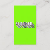 Trendy neon groene 3d typografie blogger minimal visitekaartje (Voorkant)