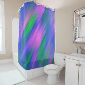 Trendy Neon Helder Blauw groen roze Abstract Douchegordijn (In situ)
