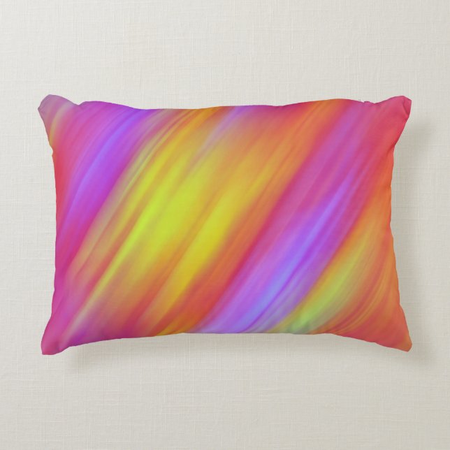 Trendy Neon Helder Rood Roze Geel Abstract Accent Kussen (Voorkant)