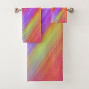 Trendy Neon Helder Rood Roze Geel Abstract Bad Handdoek