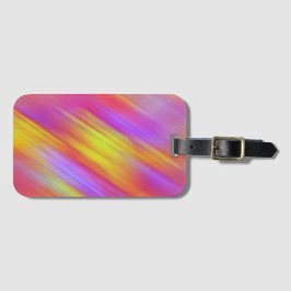 Trendy Neon Helder Rood Roze Geel Abstract Bagagelabel