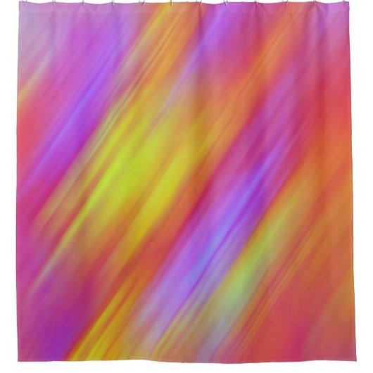 Trendy Neon Helder Rood Roze Geel Abstract Douchegordijn (Voorkant)