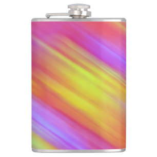 Trendy Neon Helder Rood Roze Geel Abstract Heupfles