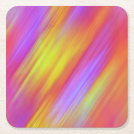 Trendy Neon Helder Rood Roze Geel Abstract Kartonnen Onderzetters