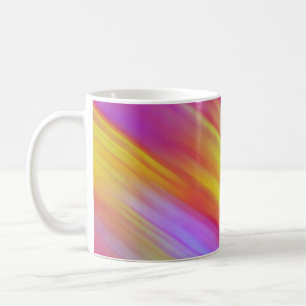Trendy Neon Helder Rood Roze Geel Abstract Koffiemok