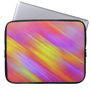 Trendy Neon Helder Rood Roze Geel Abstract Laptop Sleeve