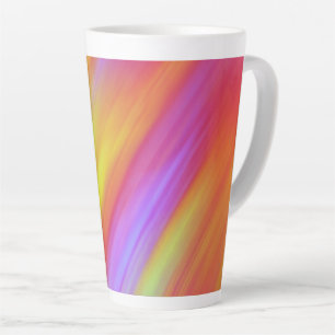 Trendy Neon Helder Rood Roze Geel Abstract Latte Mok