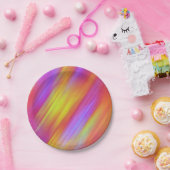 Trendy Neon Helder Rood Roze Geel Abstract Papieren Bordje (Feest)