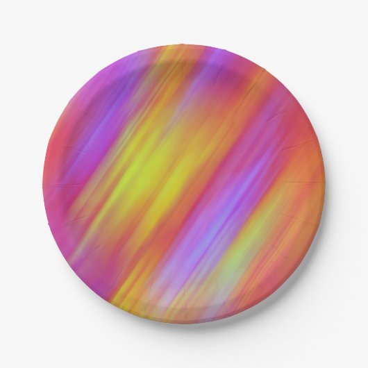 Trendy Neon Helder Rood Roze Geel Abstract Papieren Bordje (Voorkant)