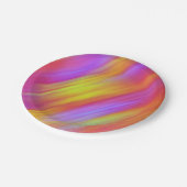 Trendy Neon Helder Rood Roze Geel Abstract Papieren Bordje (Gekanteld)